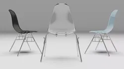 chairs chair made of glass and stainless steel Free 3D model