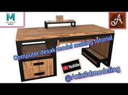 computer desk model Free low-poly 3D model