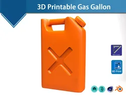 Gas Gallon - 3D printable available Free low-poly 3D model