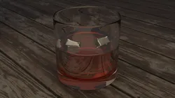 glass cup with a brown drink and ice cubes Free 3D model