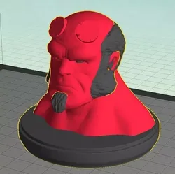 Hellboy Dual Extrusion Bust Free 3D print model