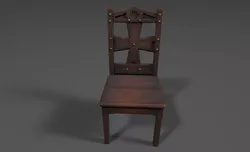 Old woodchair Free low-poly 3D model
