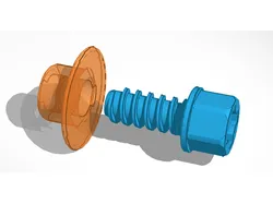Plastic nut and bolt for Battat take-apart toy