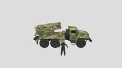 Rigged BM 21 Grad Rocket Russian Soldier
