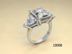 Ring princess cut diamond Free 3D print model
