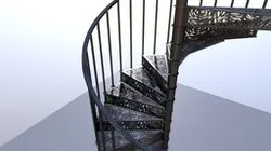 Rounded Metal Staircase 360