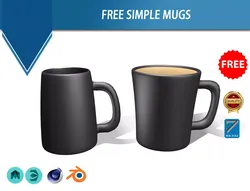 Simple Mugs Free Free low-poly 3D model