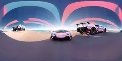 Skybox glb file Lambo on the Beach Free 3D model