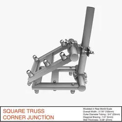 Square Truss Corner Junction 36 Free 3D model