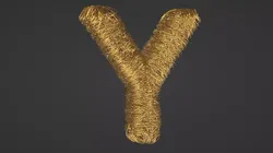 Wire Letter Y Free low-poly 3D model