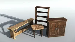 Wood Basic Decoration Set Free low-poly 3D model