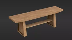 Wooden bench Free low-poly 3D model