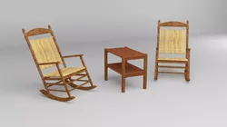 wooden chairs set Free 3D model