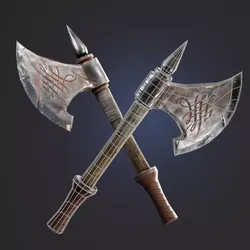 Axe Low-poly 3D model viking Free low-poly 3D model