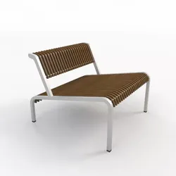 Chair-16 lounge chair made of wood and metal Free 3D model