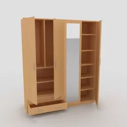 Cupboard-1 wardrobe with doors and drawers Free 3D model
