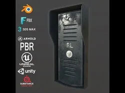 External Internal Black Intercom Free low-poly 3D model