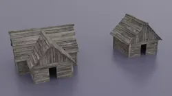 Fishermens buildings Free low-poly 3D model