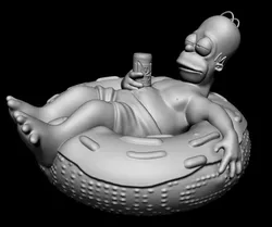 Homer Simpson with support Free 3D print model