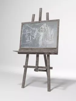Kids easel with blackboard  Free 3D model