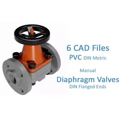 PVC Manual Diaphragm Valves - DIN Flanged Ends Free 3D model