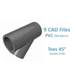 PVC Tees 45 Degrees - Socket Ends -  Free 3D model
