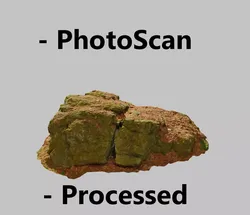 Rock Stone Scan Lowpoly Processed Mossy Forest Free low-poly 3D model