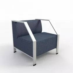 Sofa lounge chair with fabric and metal frame Free 3D model