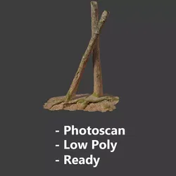 Tree Trunk Stump Scanned Processed Free low-poly 3D model