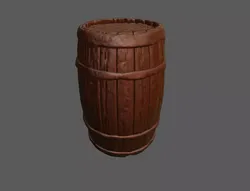 Wooden Barrel 3D Print Free 3D print model