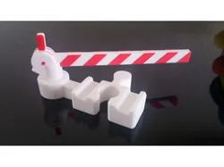 Wooden train barrier compatible to IKEA set