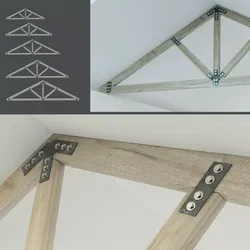 A set of wooden trusses   Low-poly 3D model