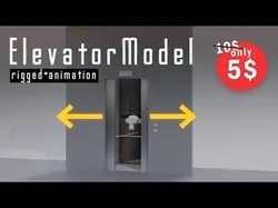 Elevator 3D Model rigged Low-poly 3D model
