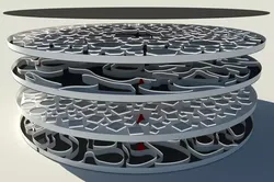 Futuristic Multi Level Labyrinth Low-poly 3D model