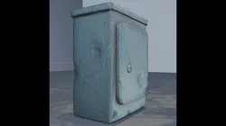 Game-Ready Rusty Electric Booth Low-poly 3D model