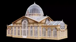 Greenhouse ornate building with glass roof 3D model