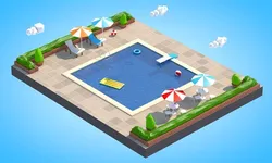 Low Poly Swimming Pool Low-poly 3D model