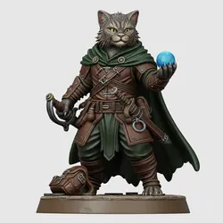 Nimble Catfolk Adventurer - Feline Explorer Miniature