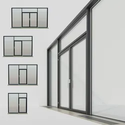 Panoramic glazing Stained glass 5 Low-poly 3D model