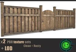 Picket fence modular  Low-poly 3D model