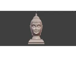 Serene Buddha Head 3D Model – Sculpted Calmness