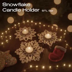Snowflake Tea Light Candle Holders - STL Files