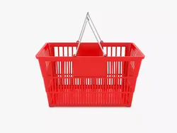Supermarket Hand Baskets with Chrome Handles 3D model