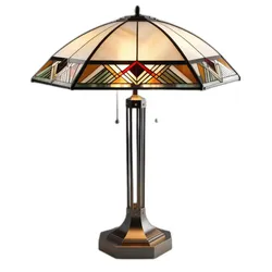 Tiffany Style Geometric Table Lamp Low-poly 3D model