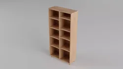 bookshelf wooden bookcase with four shelves Free 3D model