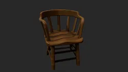 Chair wooden Free low-poly 3D model