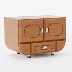 Cherry Wood Bedroom Table Free 3D model