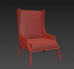 Highback Seat with Wooden armsrest Free 3D model