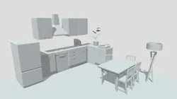 Kitchen objects. Blocking.