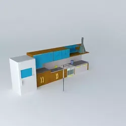 kitshen model kitchen with cabinets Free 3D model